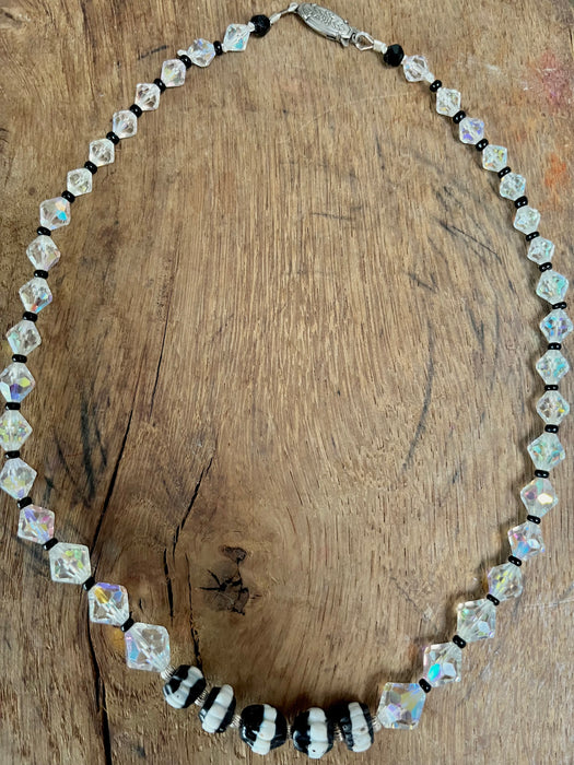 Old Murano- and Bohemian crystal necklace