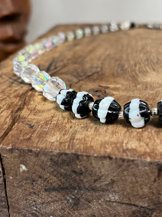 Old Murano- and Bohemian crystal necklace