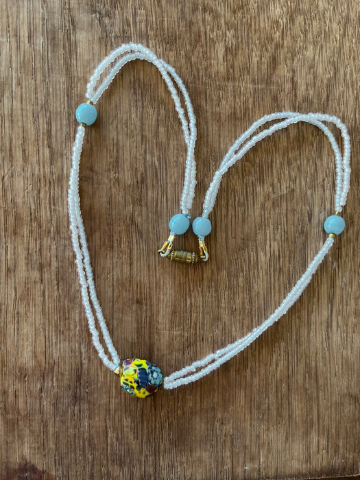 Murano necklace with seedbeads and an antique Venetian trade bead.